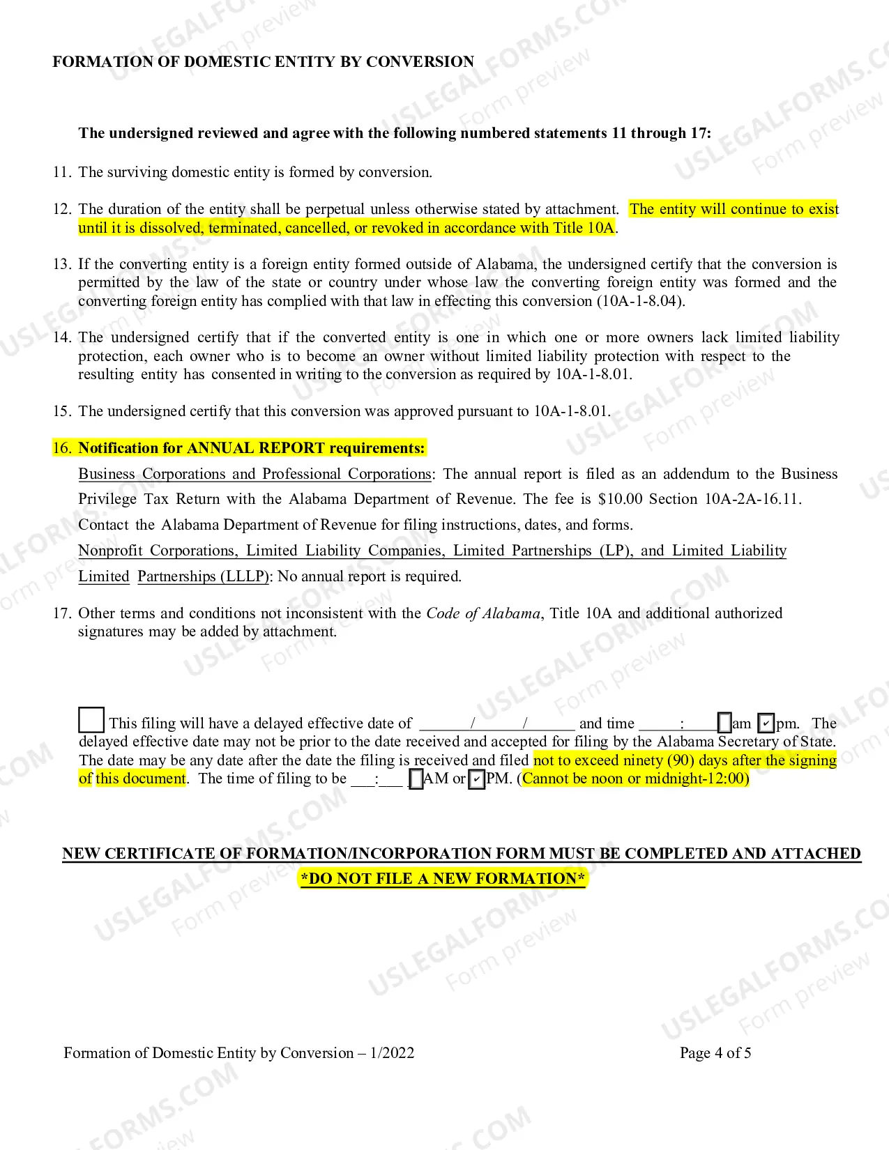 Preview Formation of Domestic Entity by Conversion