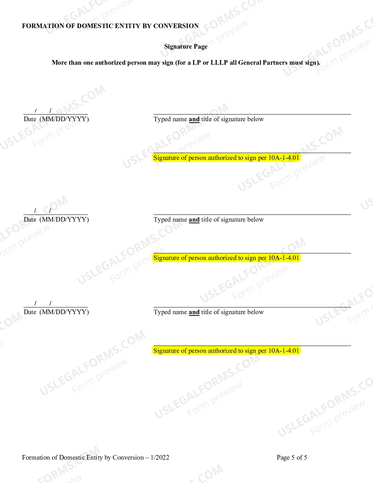 Preview Formation of Domestic Entity by Conversion