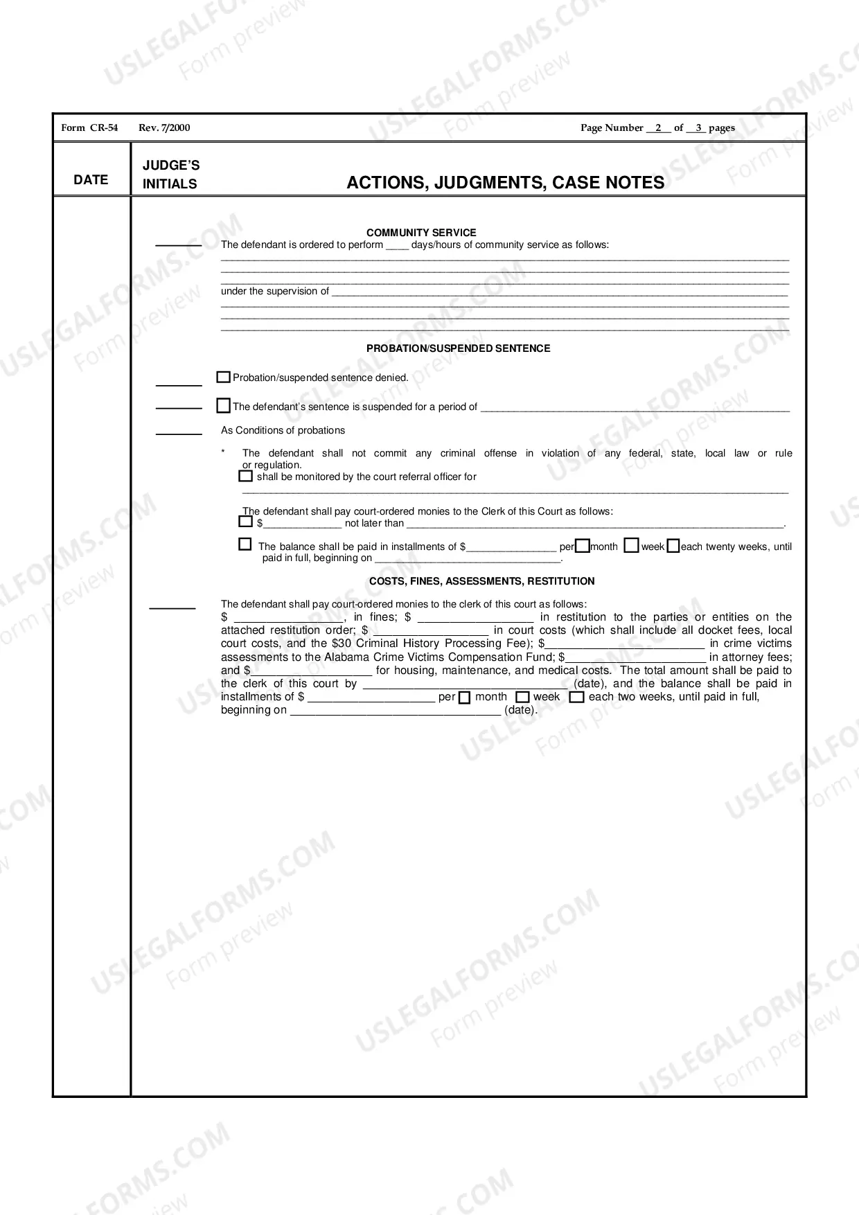 Preview DUI - Sentencing Order (Misdemeanors And Municipal Ordinance Violations)
