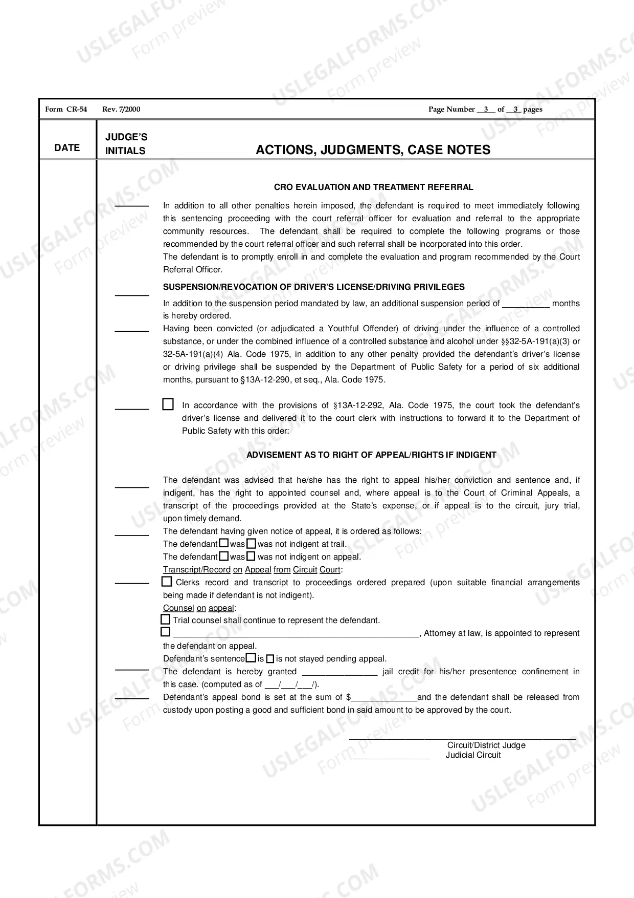 Preview DUI - Sentencing Order (Misdemeanors And Municipal Ordinance Violations)