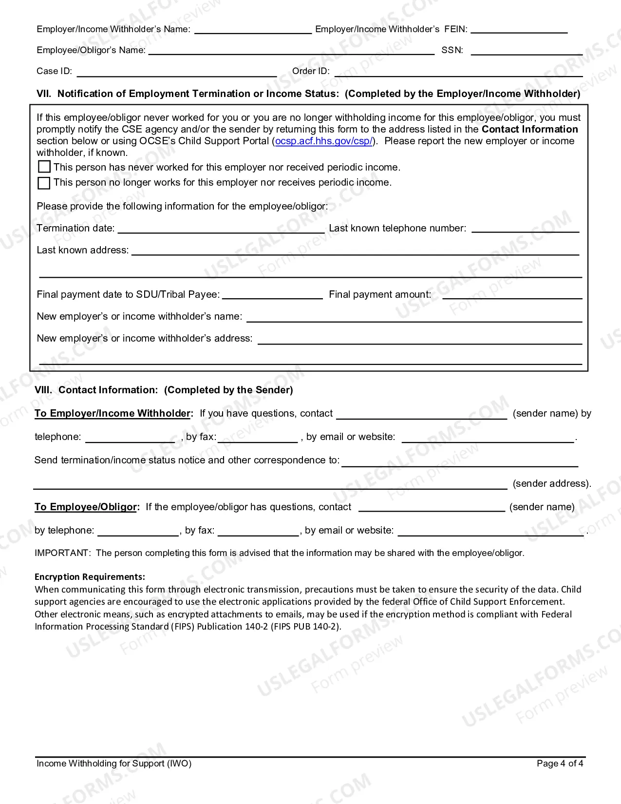 Preview Income Witholding For Support