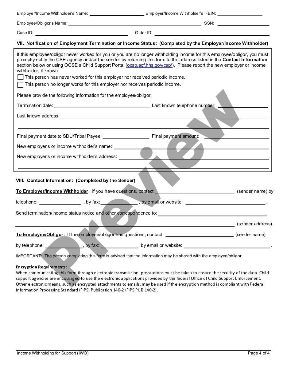 page 3 Order / Notice to Withhold Income for Child Support preview
