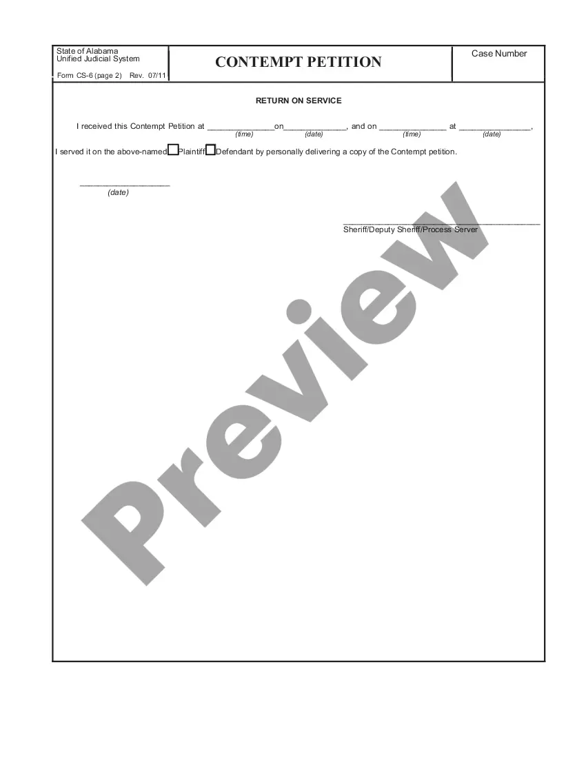 Preview Contempt Petition for Nonpayment of Support