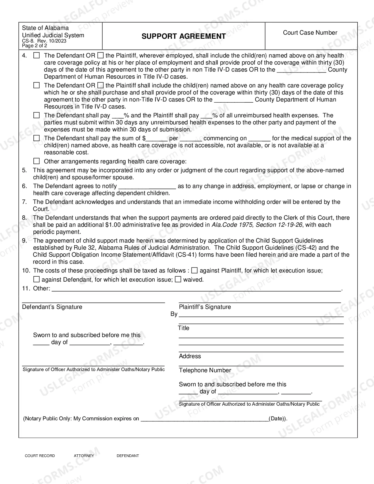 Preview Support Agreement