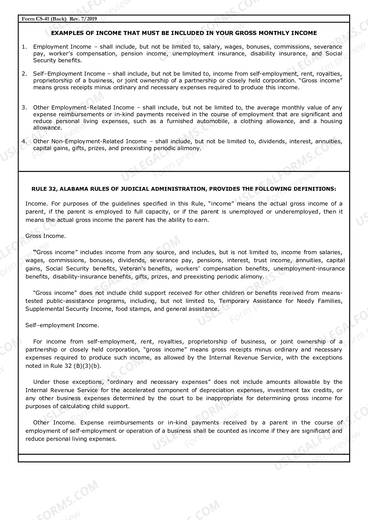 Preview Child Support Obligation Income Statement-Affidavit