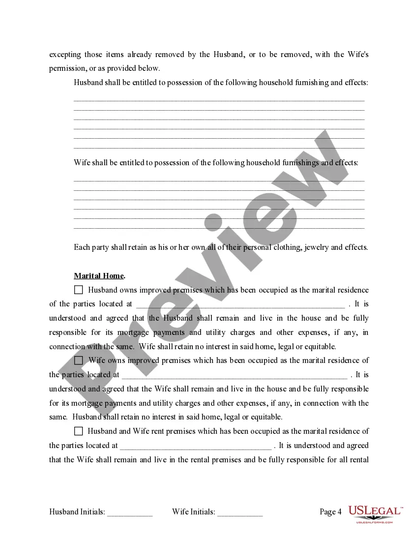 Get Marital Legal Separation and Property Settlement Agreement where Minor Children and No Joint Property or Debts and Divorce Action Filed Preview Marital Legal Separation and Property Settlement Agreement where Minor Children and No Joint Property or Debts and Divorce Action Filed