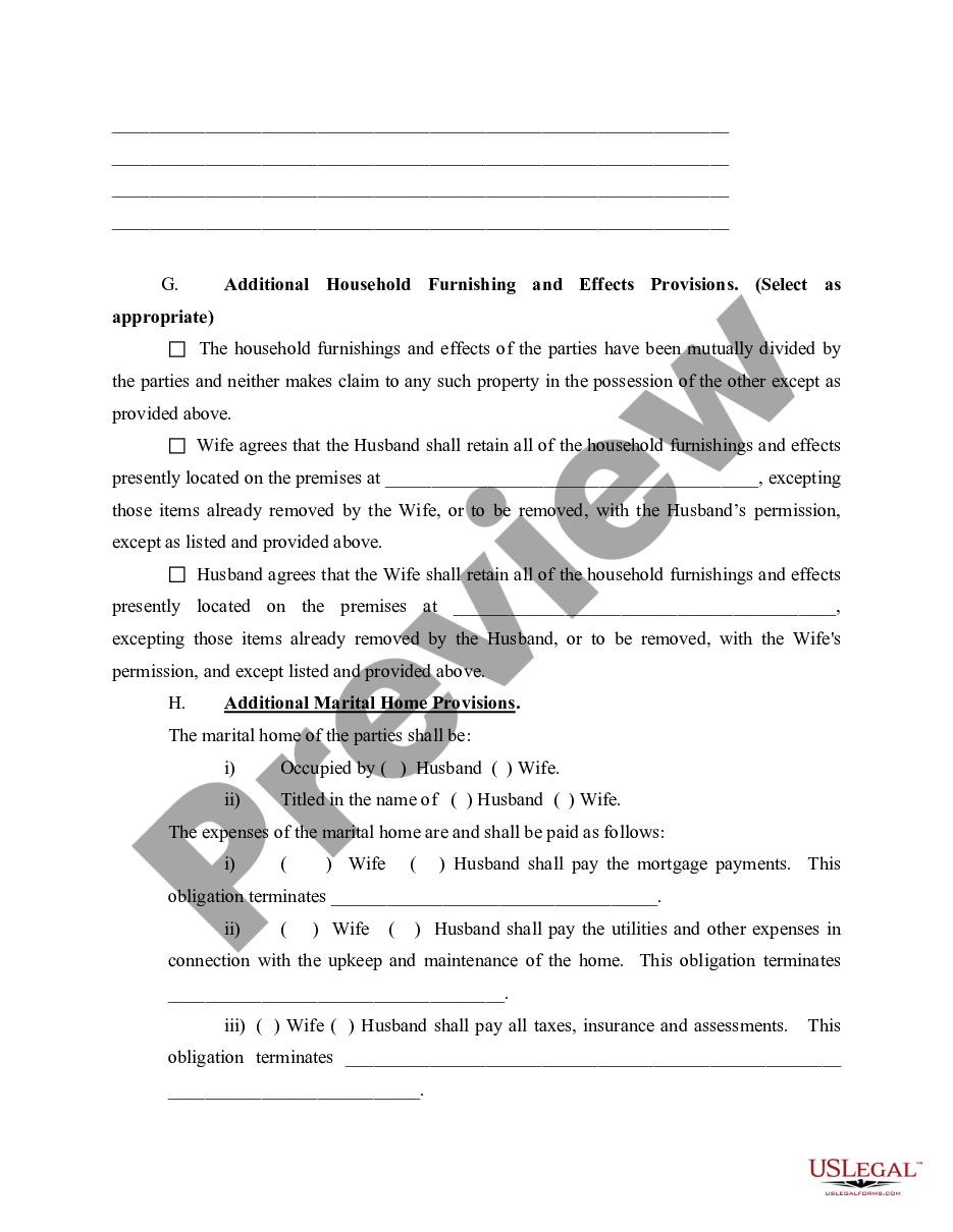 page 7 Marital Legal Separation and Property Settlement Agreement where Minor Children and Parties May have Joint Property or Debts and Divorce Action Filed preview