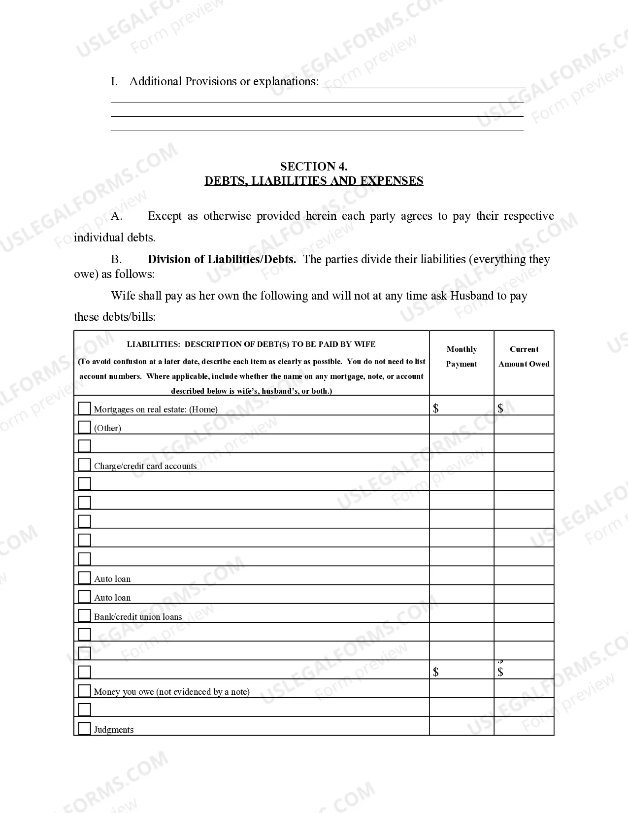 Preview Marital Legal Separation and Property Settlement Agreement where Minor Children and Parties May have Joint Property or Debts and Divorce Action Filed