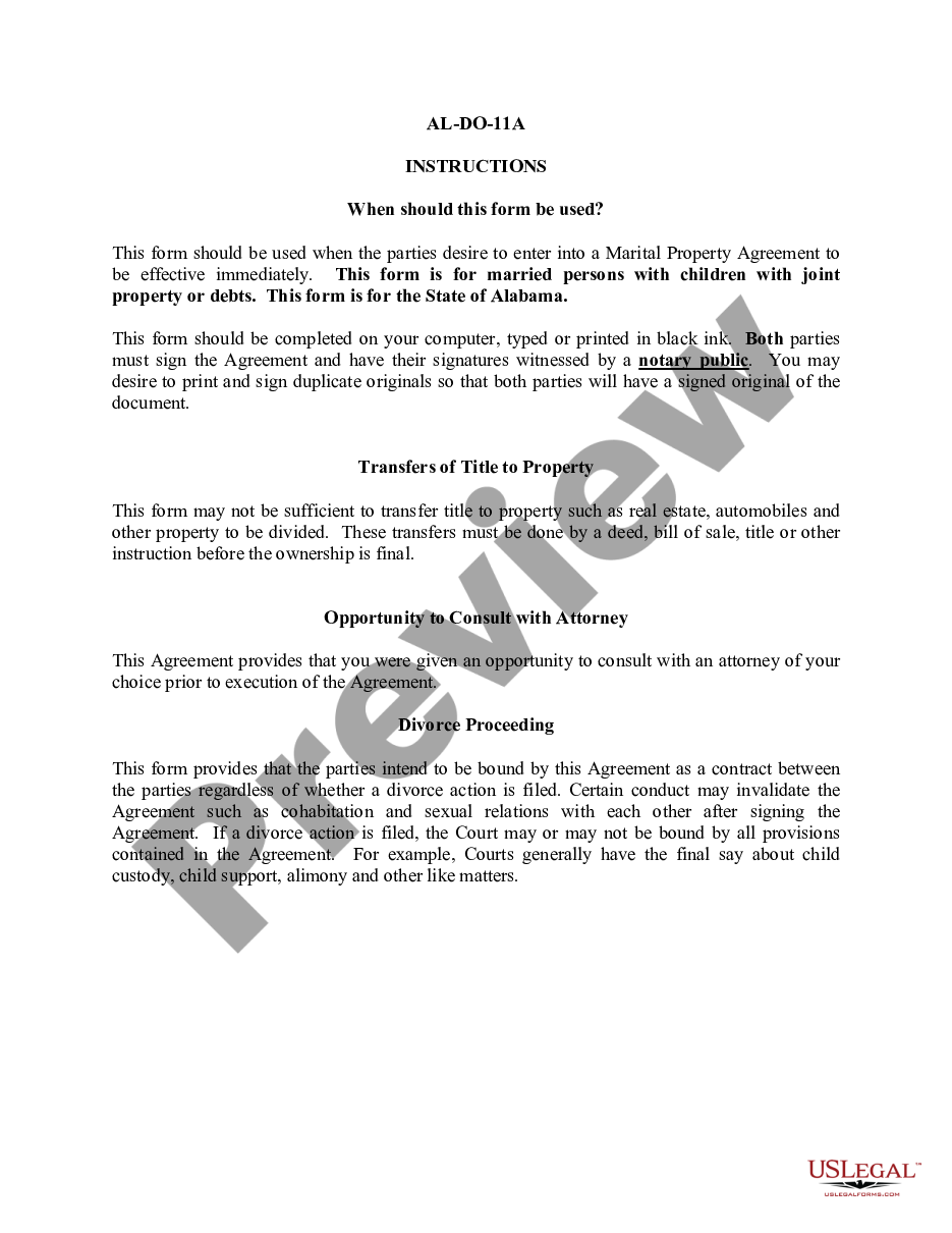 page 0 Marital Legal Separation and Property Settlement Agreement Minor Children Parties May have Joint Property or Debts effective Immediately preview