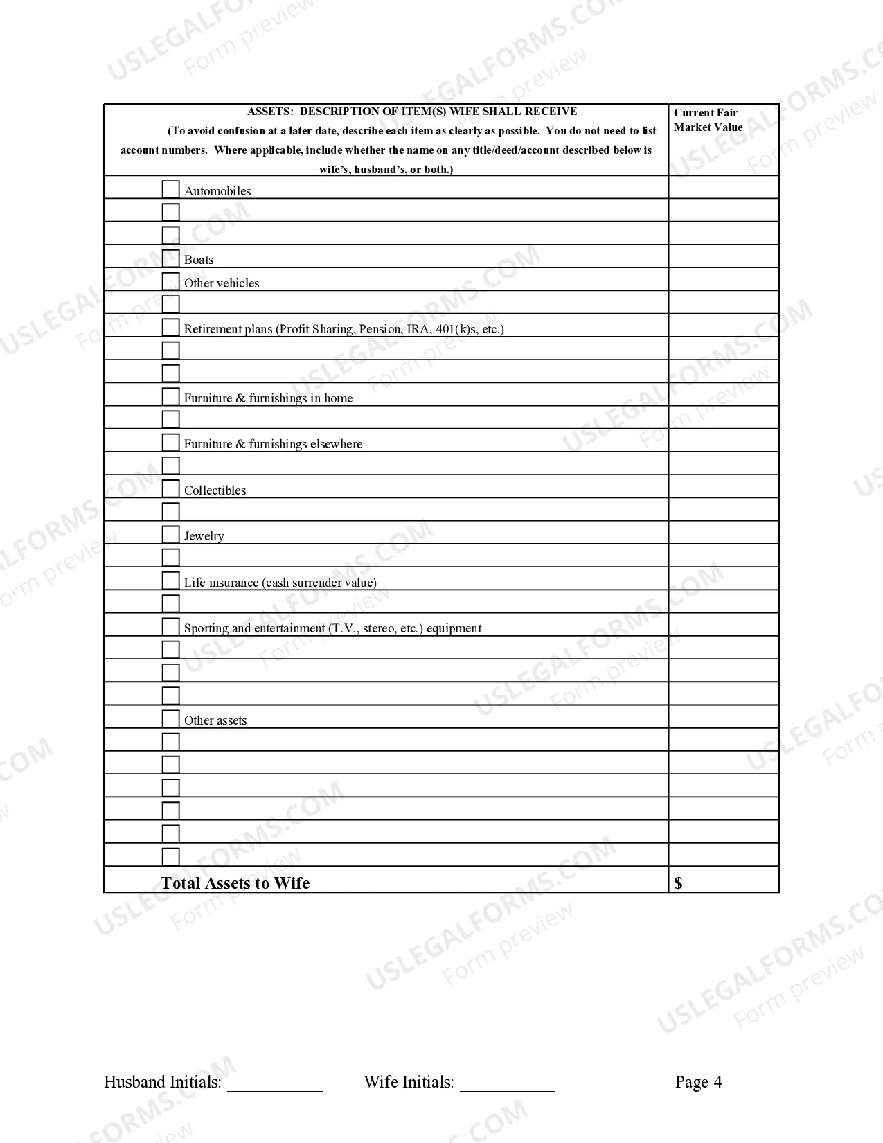 Preview Marital Legal Separation and Property Settlement Agreement where No Children and parties may have Joint Property and / or Debts and Divorce Action Filed