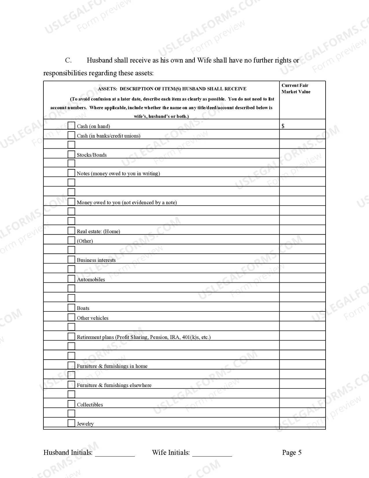 Preview Marital Legal Separation and Property Settlement Agreement where No Children and parties may have Joint Property and / or Debts and Divorce Action Filed