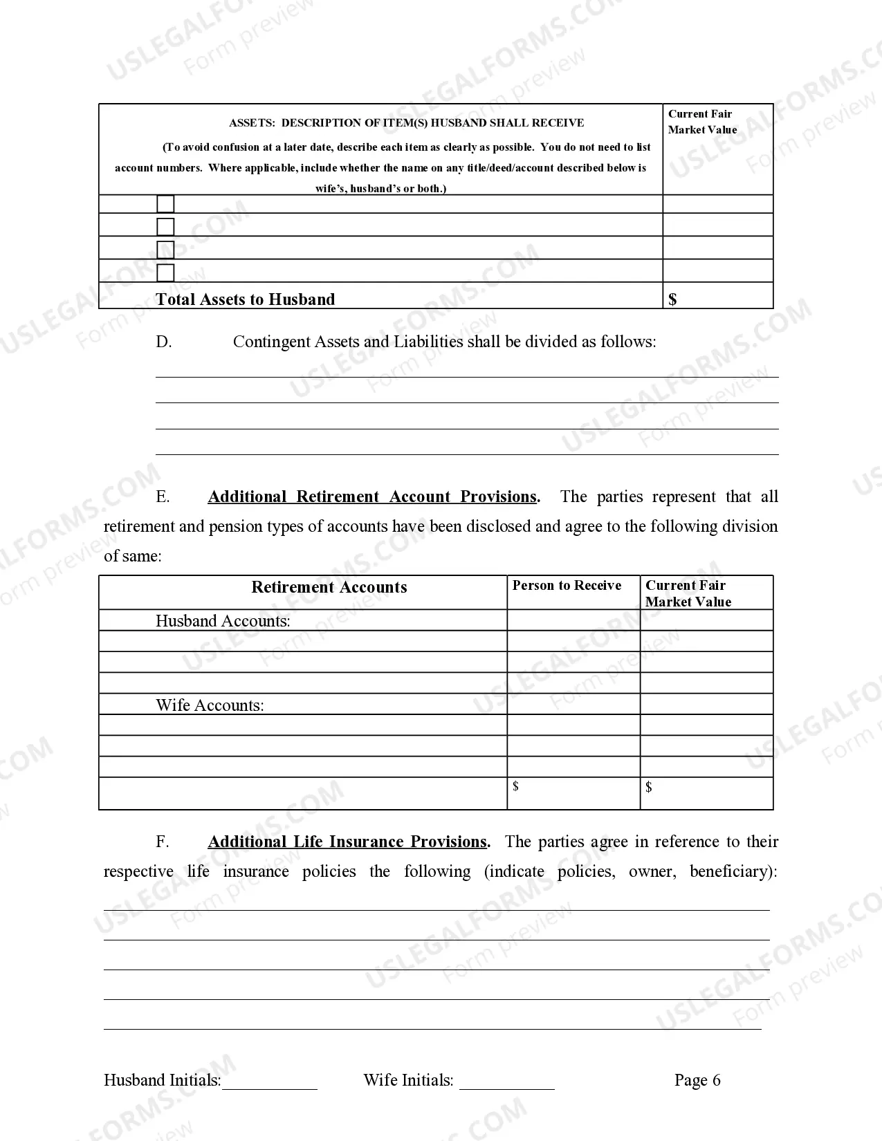 Preview Marital Legal Separation and Property Settlement Agreement no children parties may have Joint Property or Debts effective Immediately