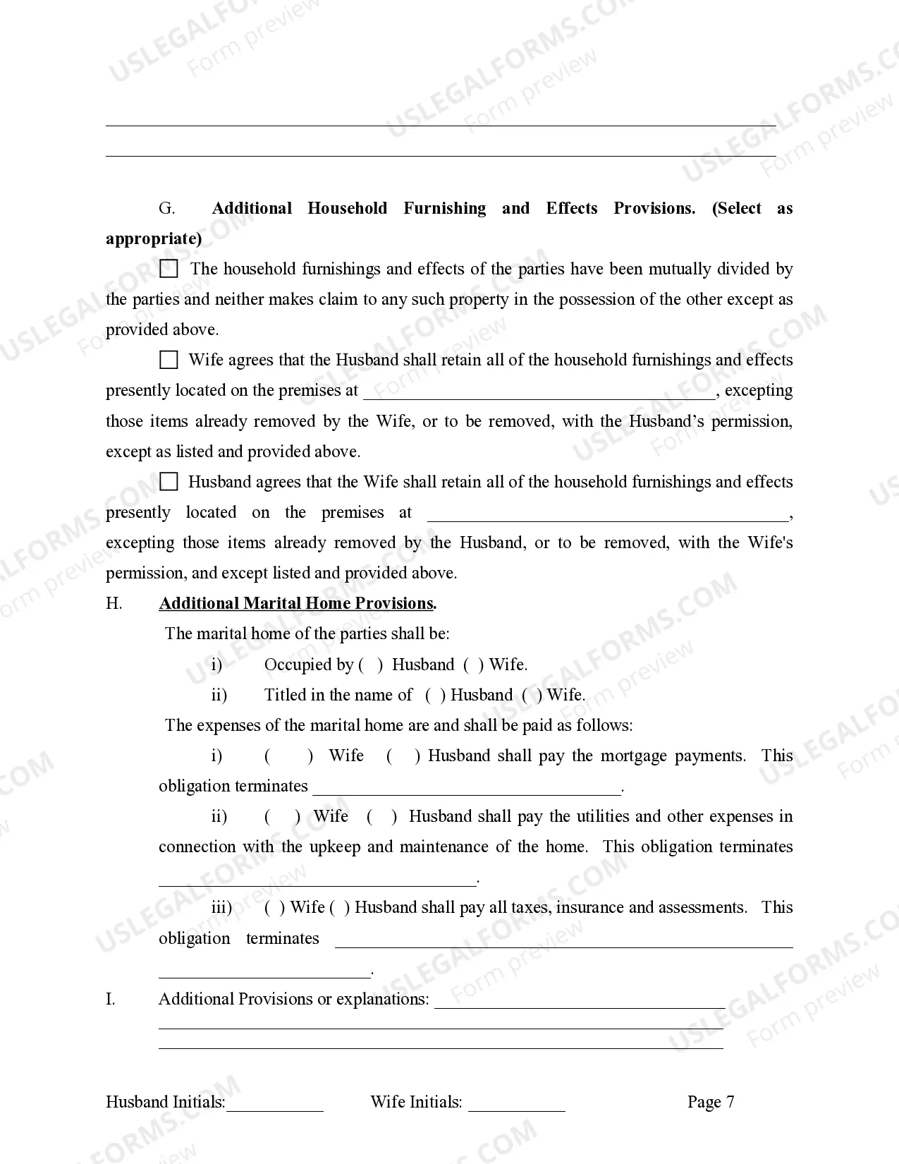 Preview Marital Legal Separation and Property Settlement Agreement no children parties may have Joint Property or Debts effective Immediately
