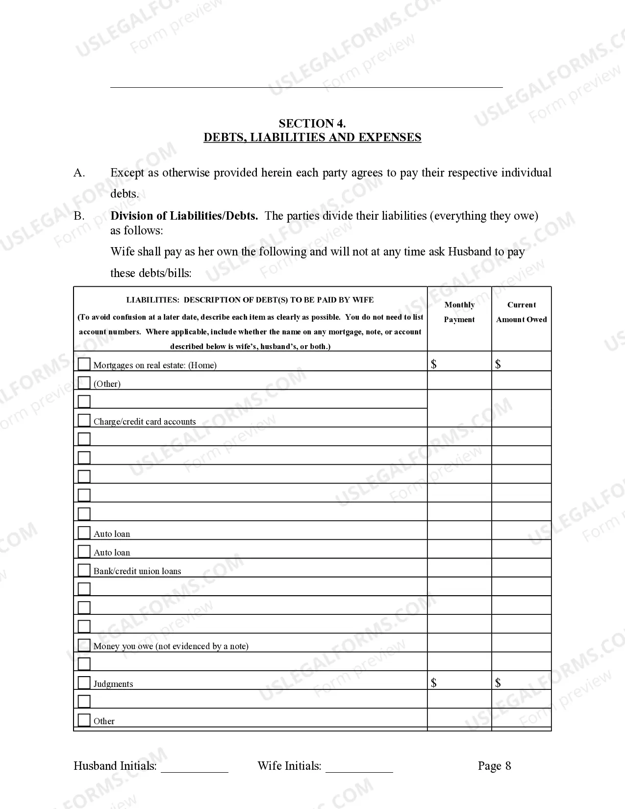 Preview Marital Legal Separation and Property Settlement Agreement Adult Children Parties May have Joint Property or Debts where Divorce Action Filed