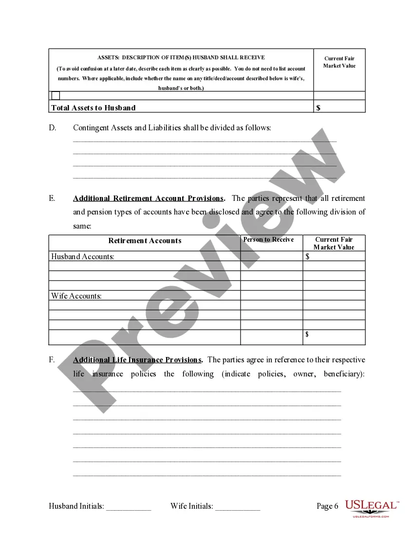Preview Legal Separation and Property Settlement Agreement with Adult Children - Marital - Parties May have Joint Property or Debts - Effective Immediately