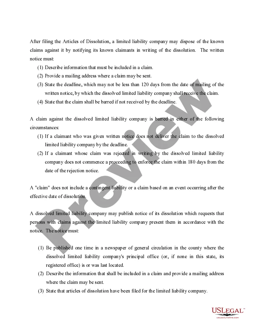 Get Alabama Dissolution Package to Dissolve Limited Liability Company LLC Preview Alabama Dissolution Package to Dissolve Limited Liability Company LLC