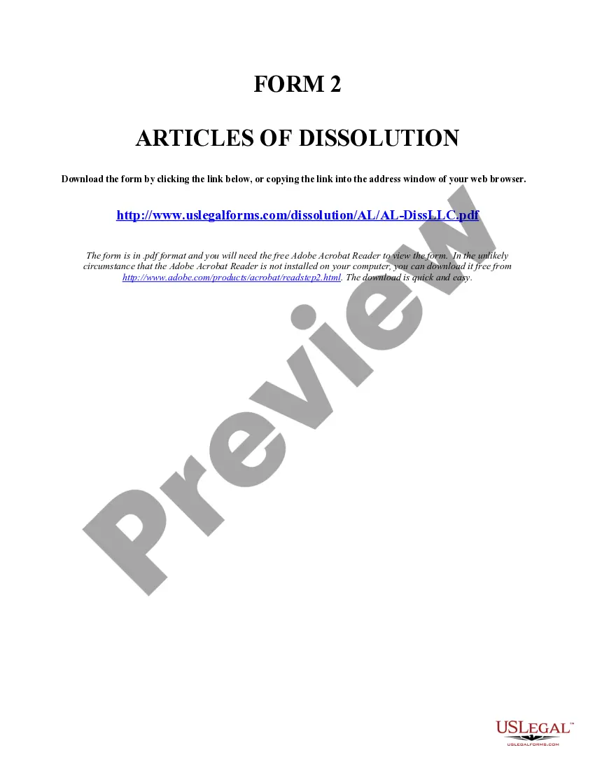 Get Alabama Dissolution Package to Dissolve Limited Liability Company LLC Preview Alabama Dissolution Package to Dissolve Limited Liability Company LLC