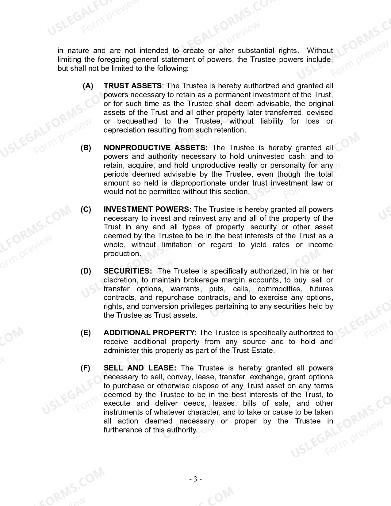 Preview Revocable Living Trust for Husband and Wife with No Children
