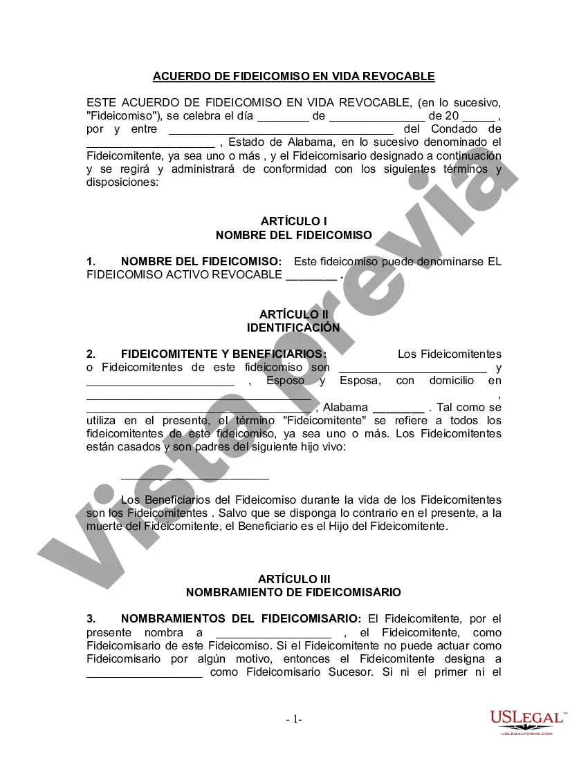 Preview Fideicomiso en vida para esposo y esposa con un hijo