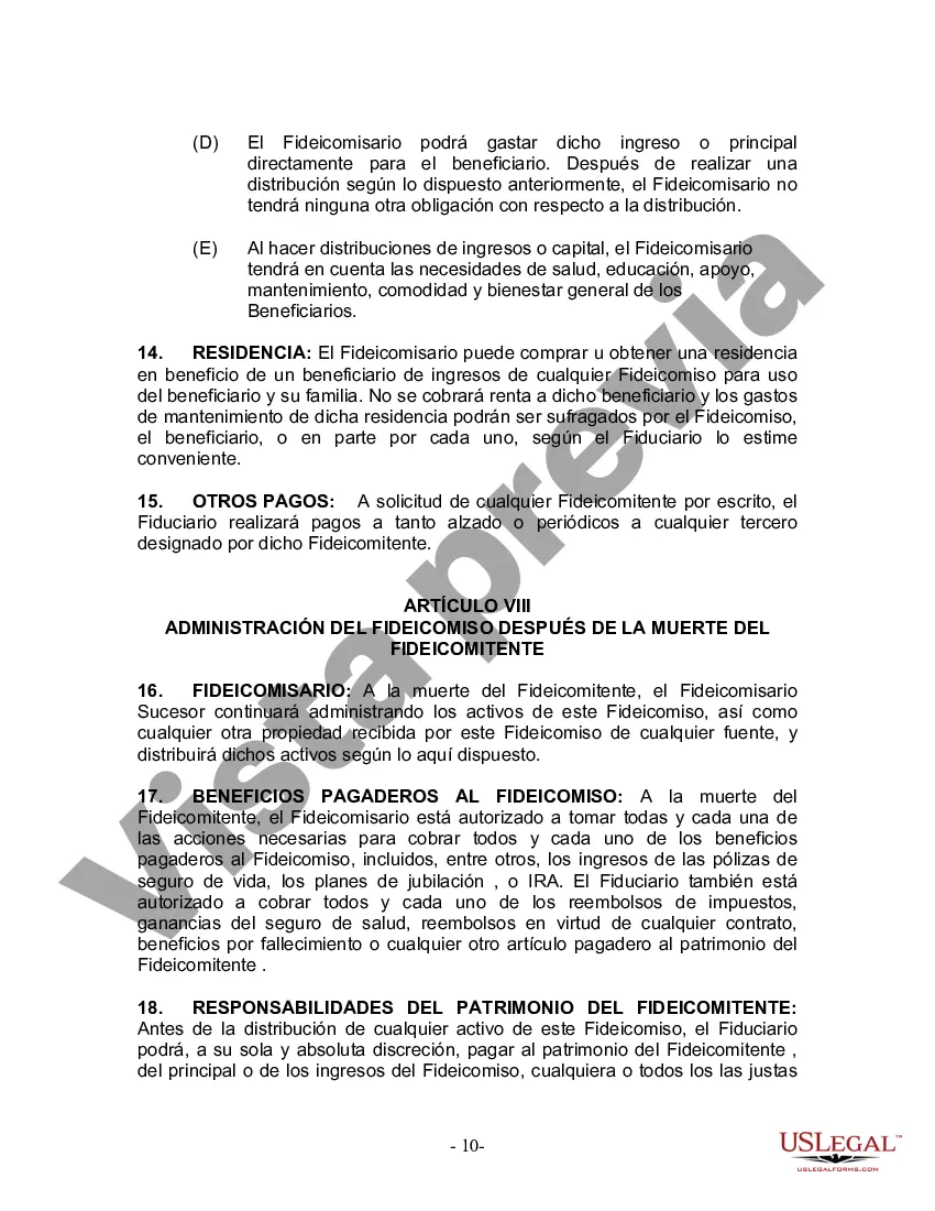 Preview Fideicomiso en vida para esposo y esposa con un hijo