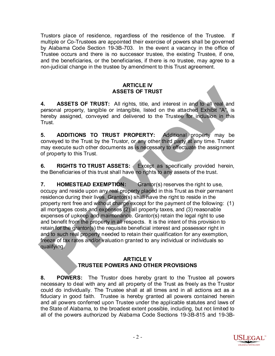 page 1 Living Trust for Husband and Wife with Minor and or Adult Children preview