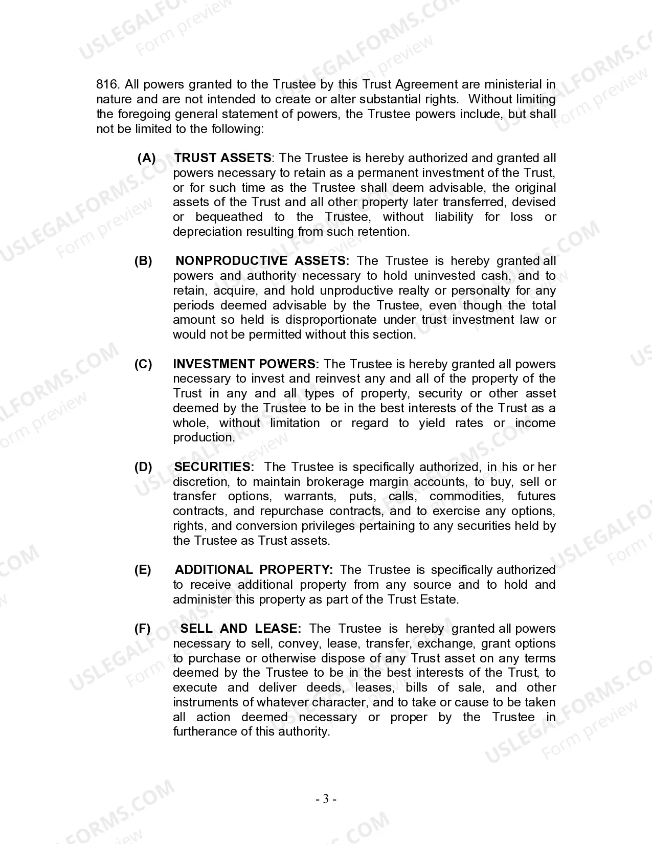 Preview Living Trust for Husband and Wife with Minor and or Adult Children