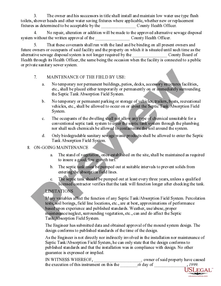 Get Covenants to Run with the Land - Granting Right to Operate Sewer System on Property Preview Covenants to Run with the Land - Granting Right to Operate Sewer System on Property
