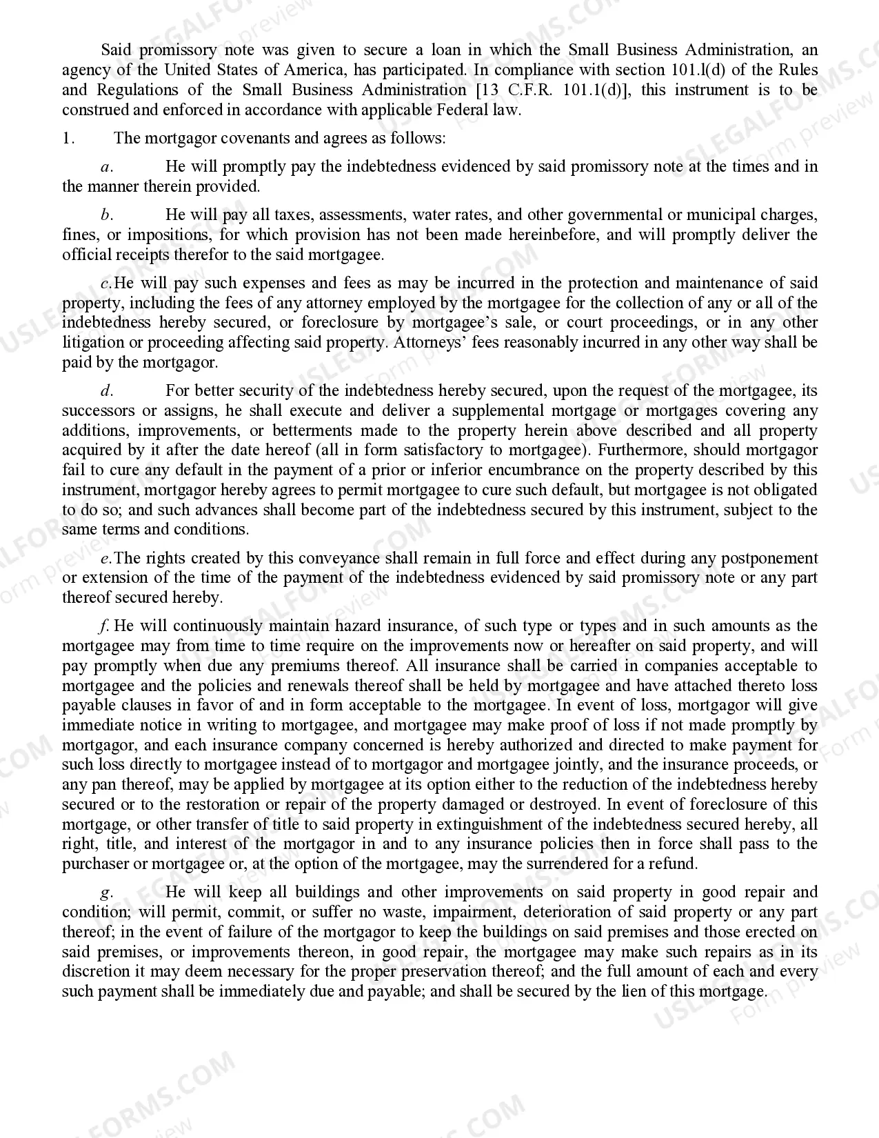 Preview SBA Mortgage - Participation