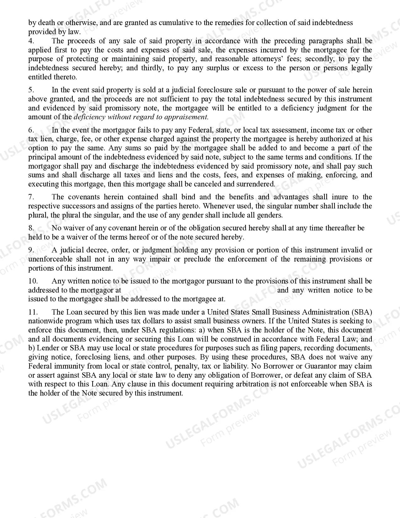 Preview SBA Mortgage - Participation