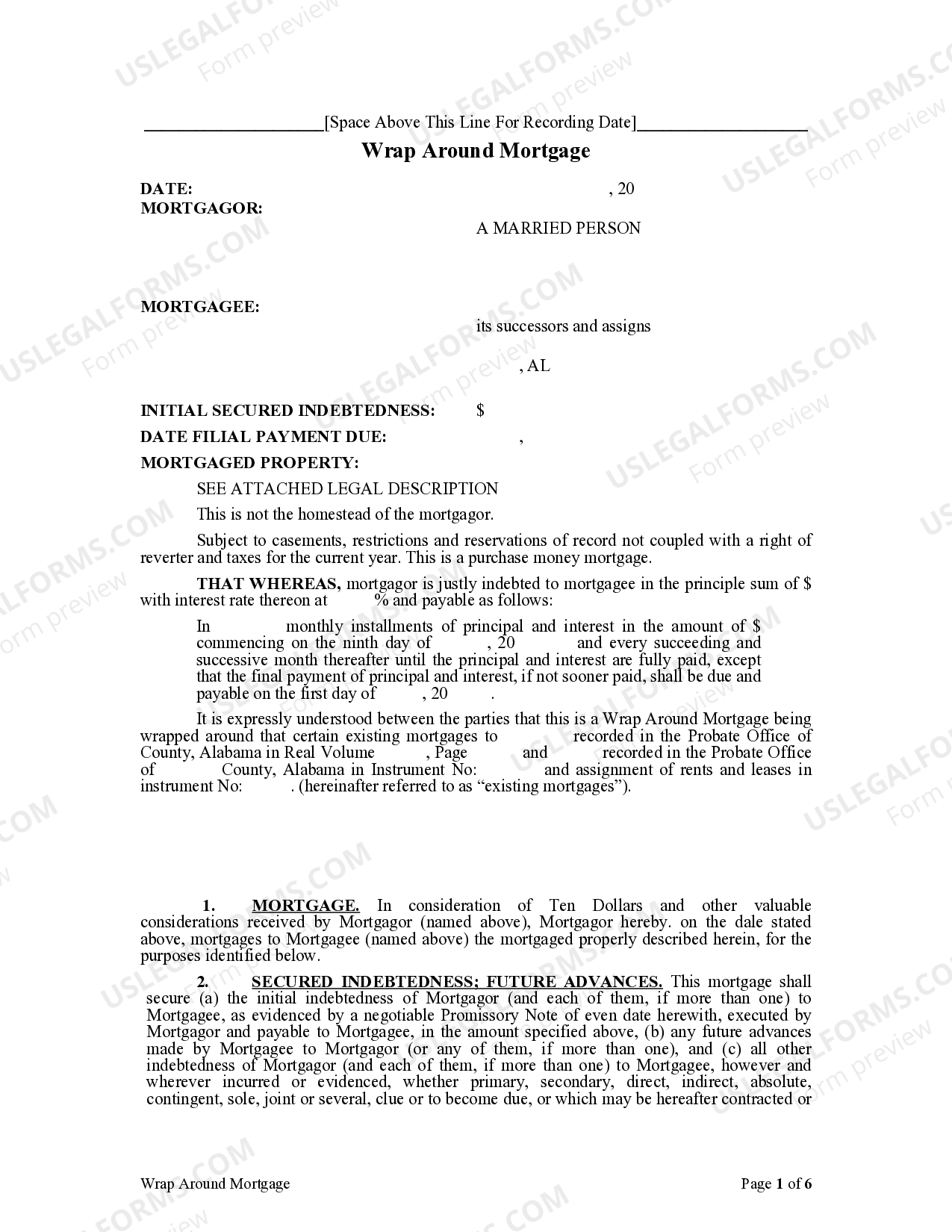 Alabama Wrap Around Mortgage Alabama Wrap Around Loans US Legal Forms