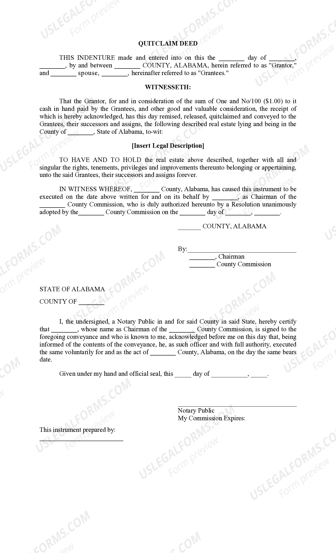 Alabama Declaration of Vacation of Utility and Drainagr Easement US