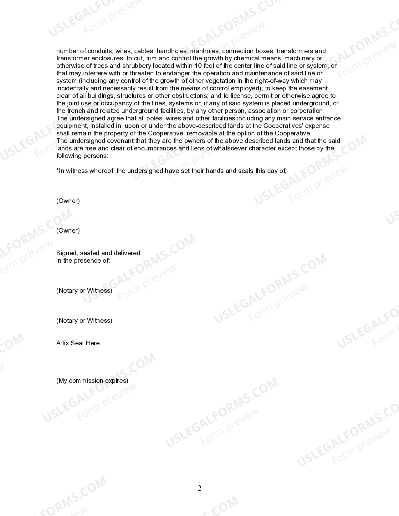 Alabama Electrical Line Easement For Utility Lines Phenix City