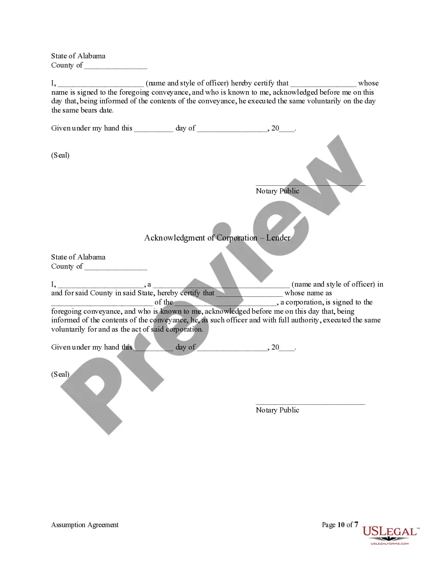 Preview Assumption Agreement of Mortgage and Release of Original Mortgagors