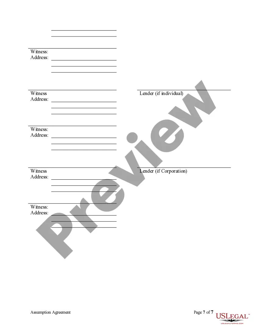 Preview Assumption Agreement of Mortgage and Release of Original Mortgagors