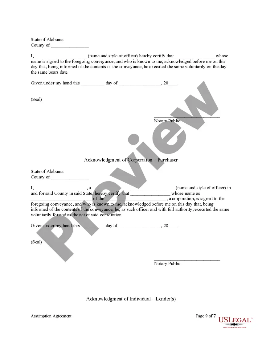 Preview Assumption Agreement of Mortgage and Release of Original Mortgagors