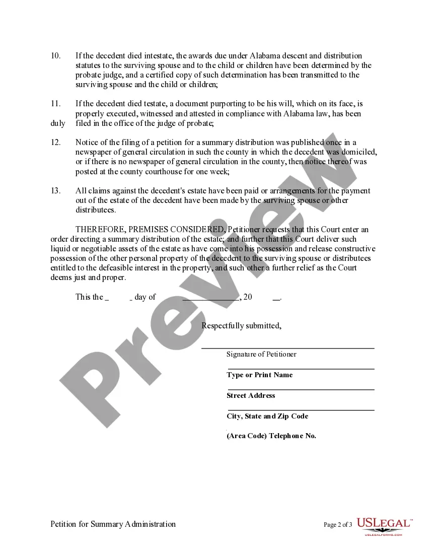Get Summary Administration for Estates Not More Than $34,611.00- Small Estates Preview Summary Administration for Estates Not More Than $34,611.00- Small Estates