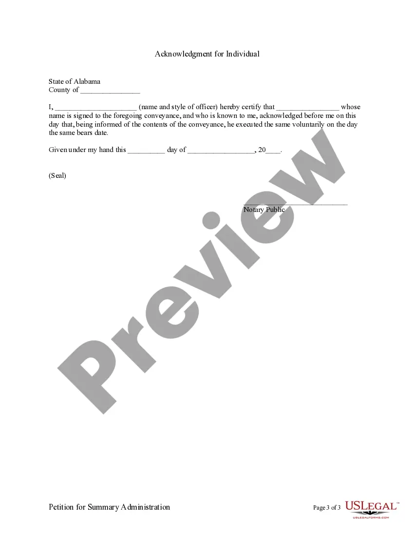 Get Summary Administration for Estates Not More Than $34,611.00- Small Estates Preview Summary Administration for Estates Not More Than $34,611.00- Small Estates