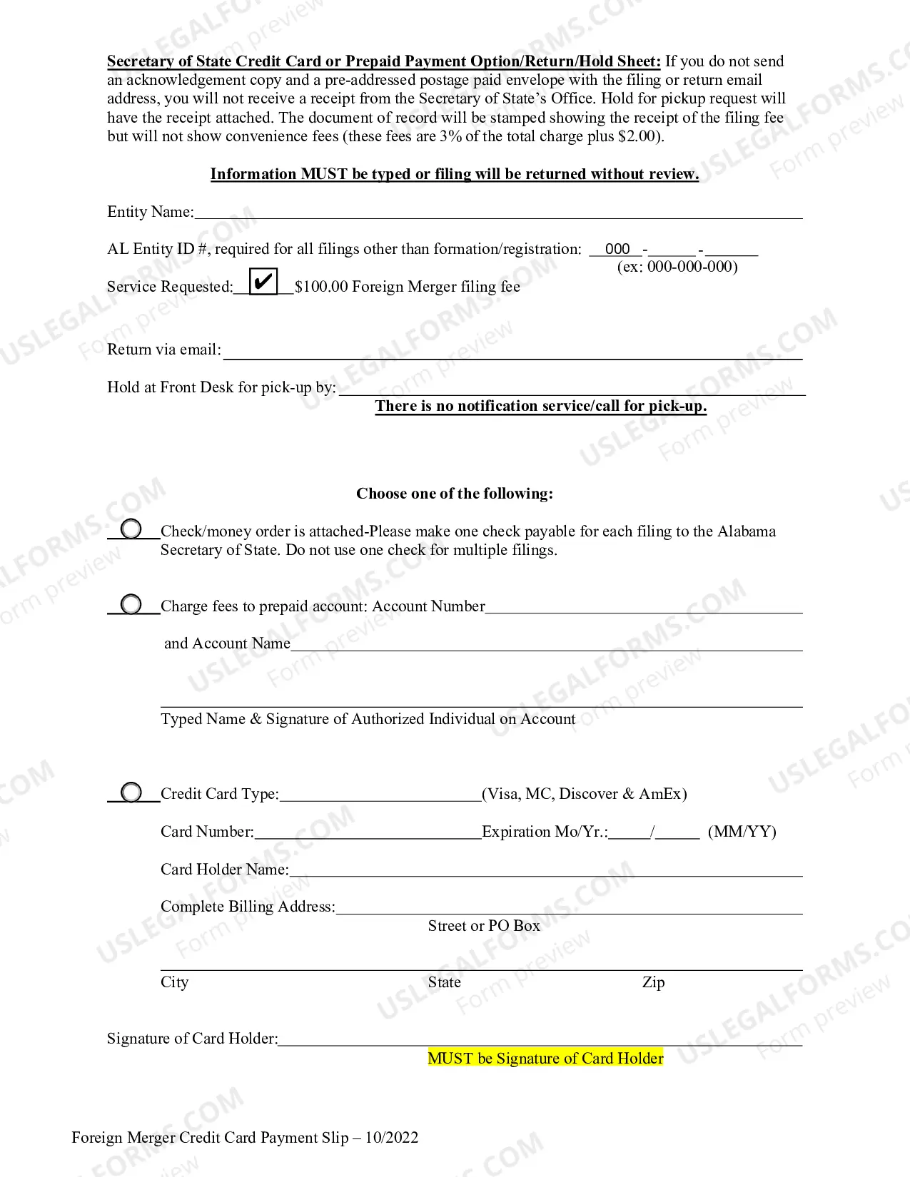 Preview Foreign Entity Amendment To Registration Certificate Statement of Merger