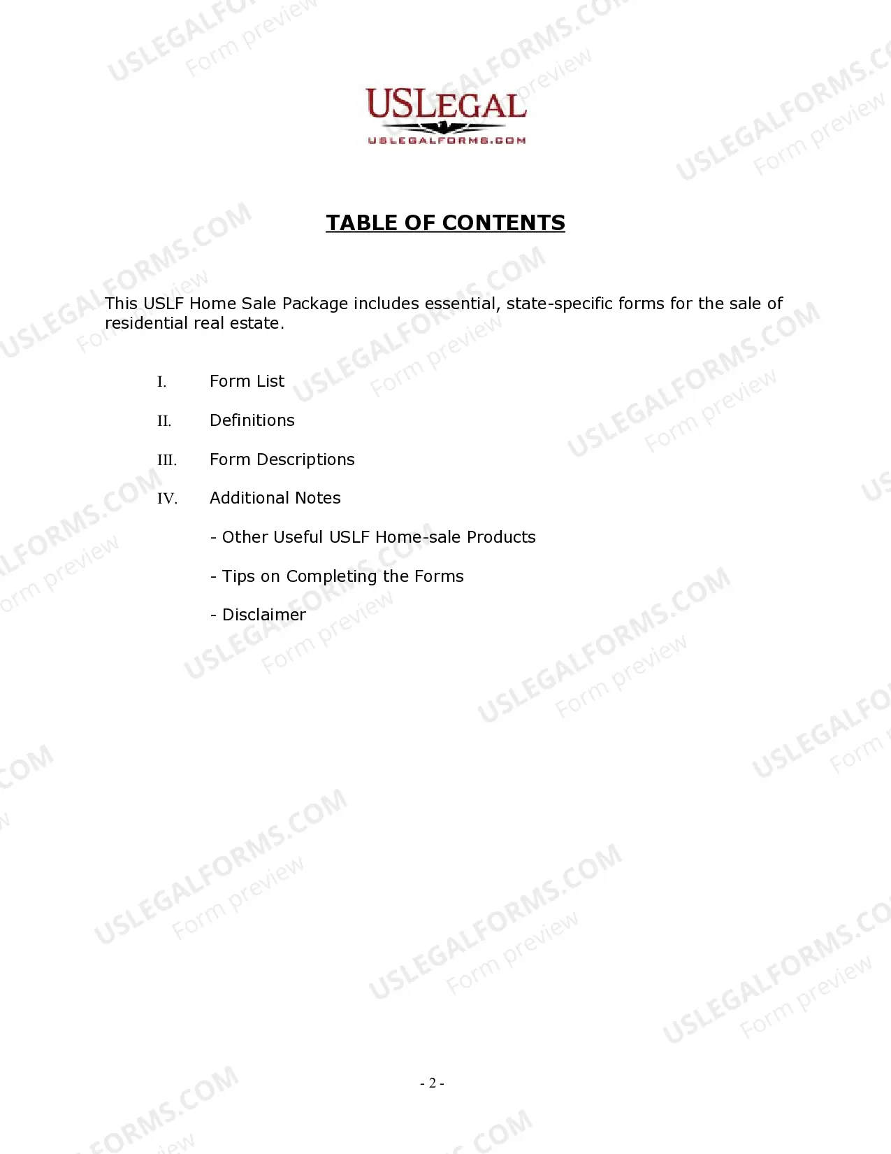 Preview Alabama Real Estate Home Sales Package with Offer to Purchase, Contract of Sale, Disclosure Statements and more for Residential House