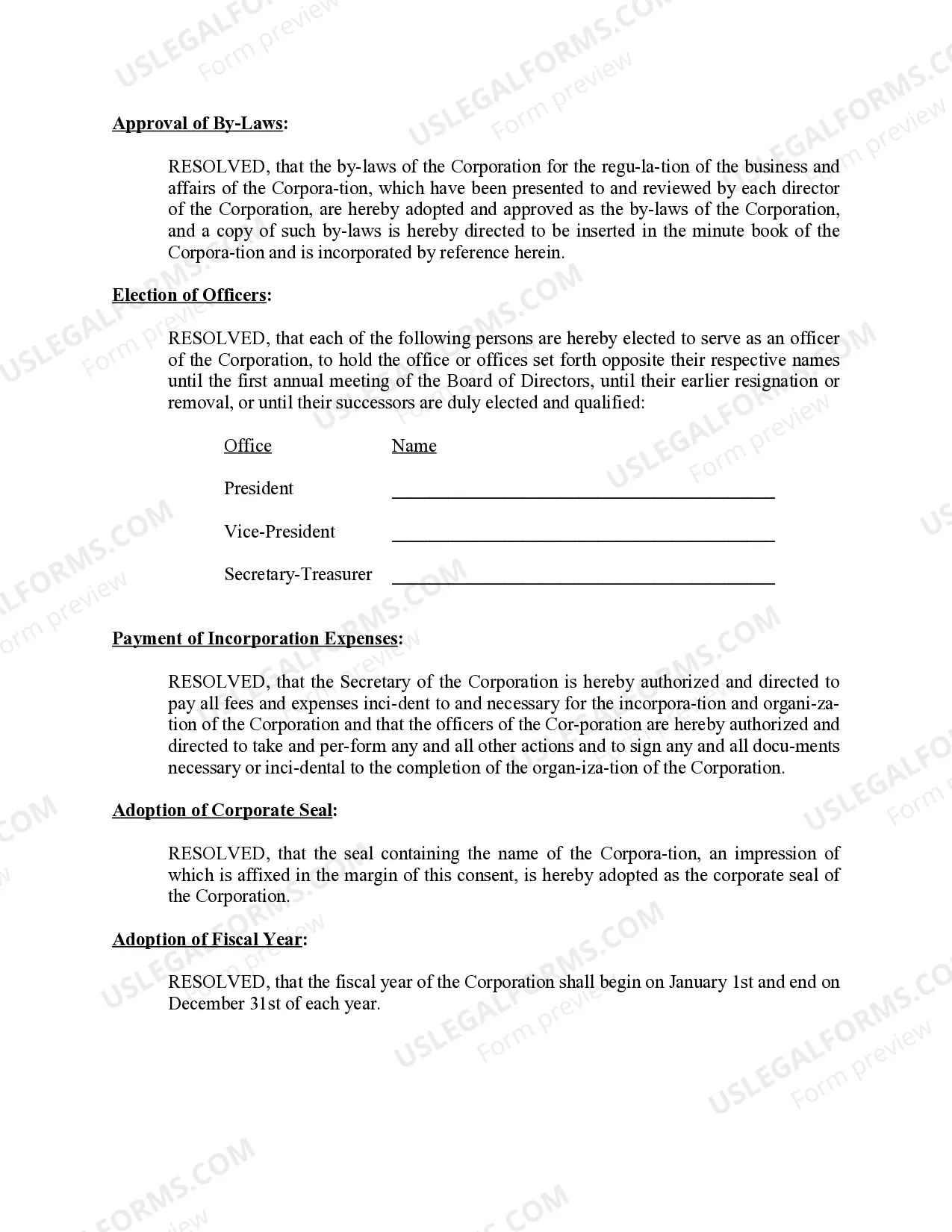 Preview Minutes for Organizational Meeting