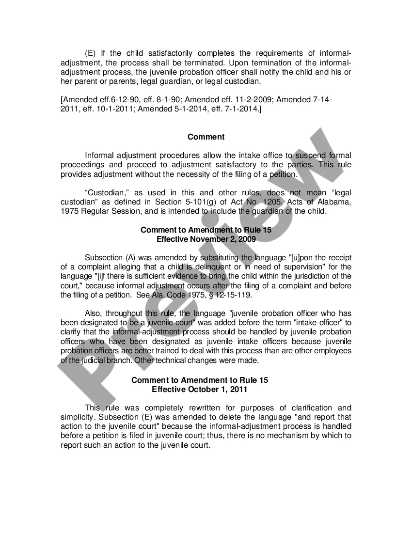 Preview Informal Adjustment