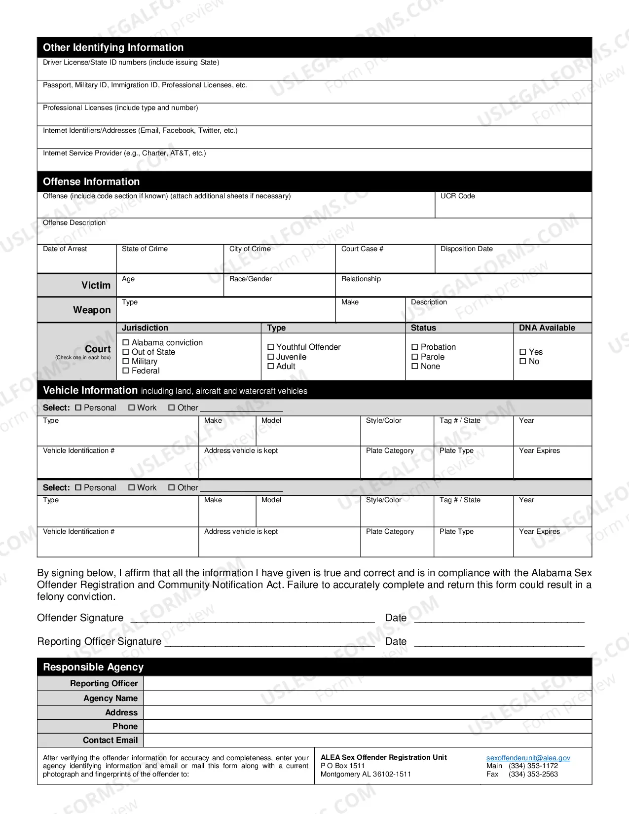 Preview Alabama Sex Offender Registration