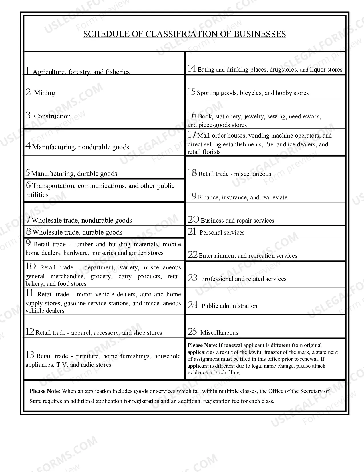 Preview Application to Register or Renew Trademark, Service Mark or Trade Name