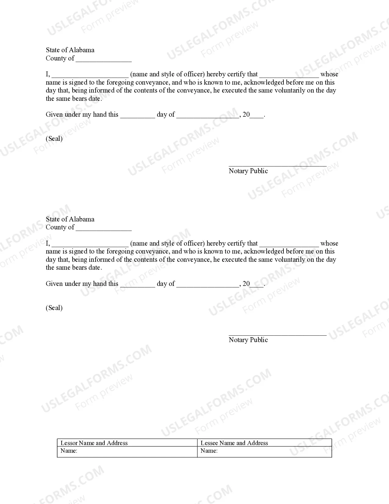 Preview Notice of Lease for Recording