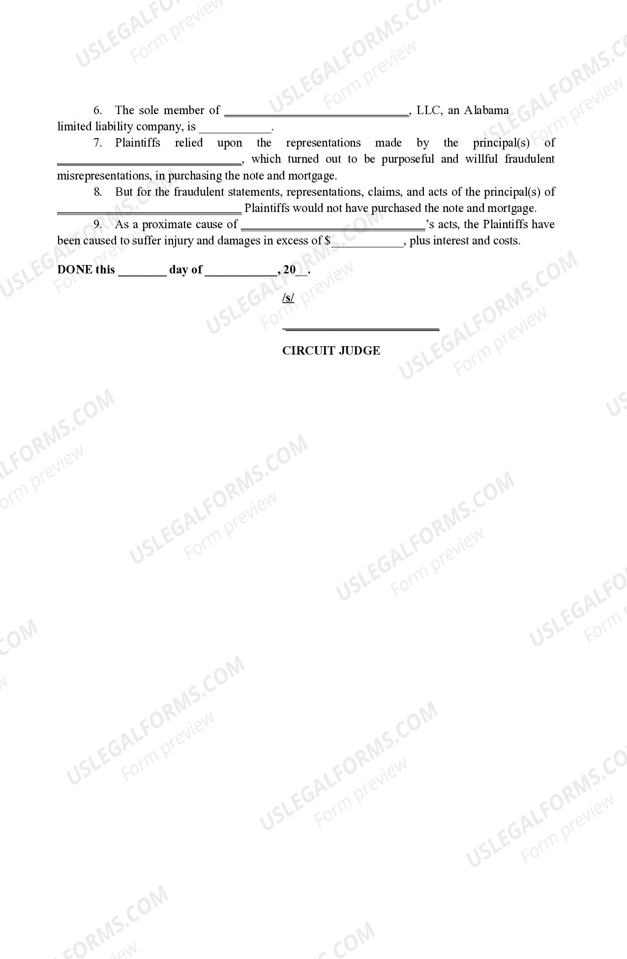 Huntsville Alabama Order Granting Default Judgment Alabama Order