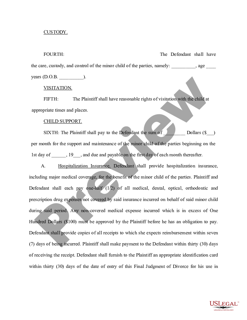 page 1 Final Judgment of Divorce preview