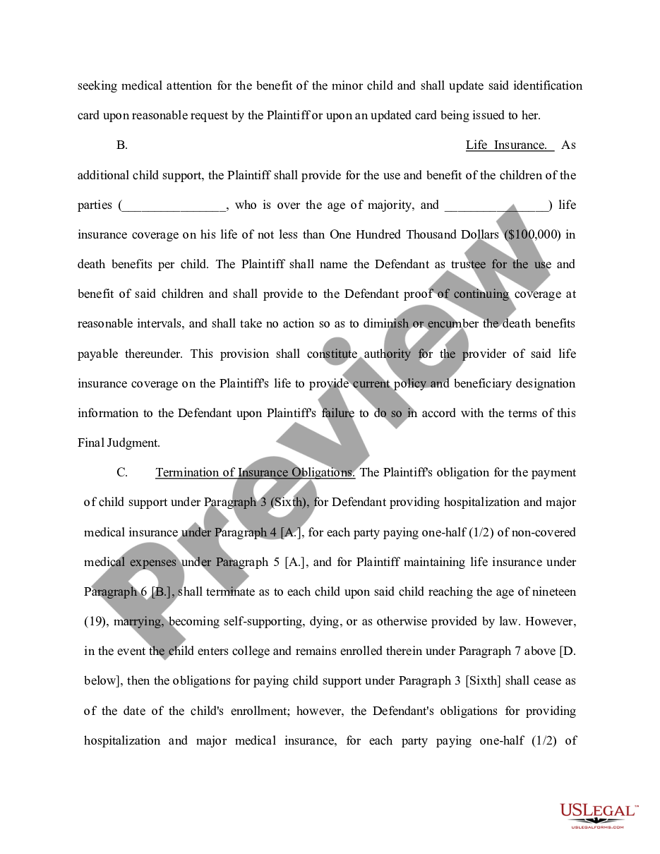 page 2 Final Judgment of Divorce preview