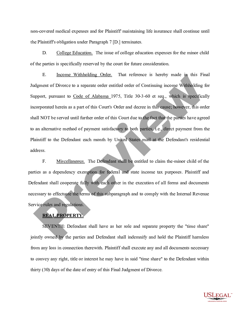 page 3 Final Judgment of Divorce preview