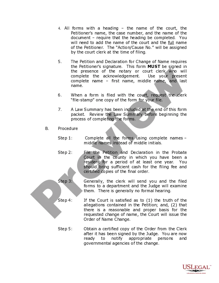 Preview Alabama Name Change Instructions and Forms Package for an Adult - Jefferson County