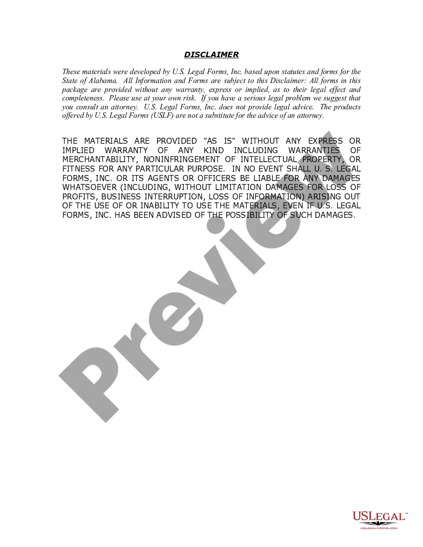 Preview Alabama Name Change Instructions and Forms Package for an Adult - Jefferson County